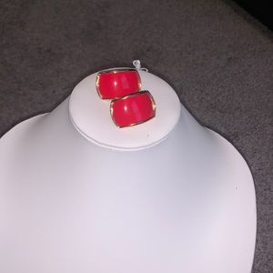 #10 Red and gold Clip on earrings